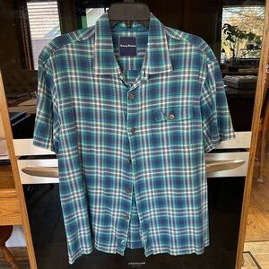 Men’s Plaid Button-Down SS Shirt